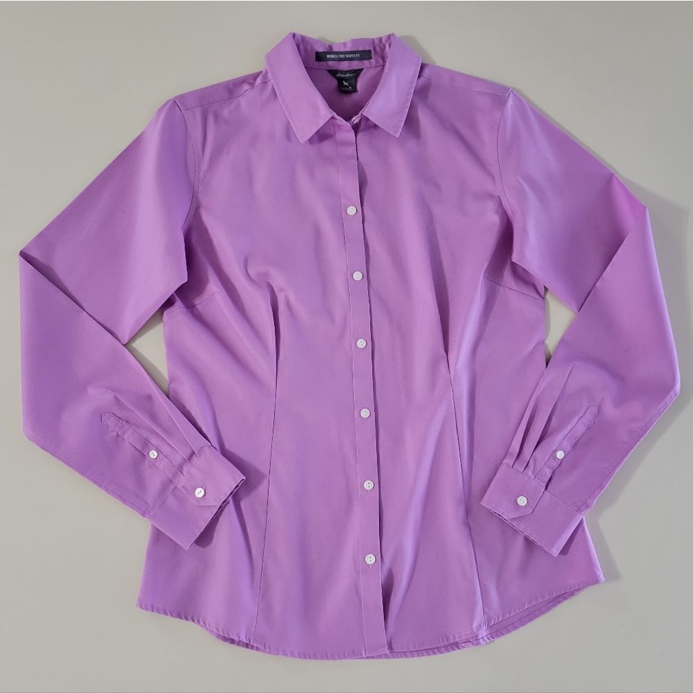 Eddie Bauer Women's Hyacinth Wrinkle Free Long Sleeve Button-Down Blouse